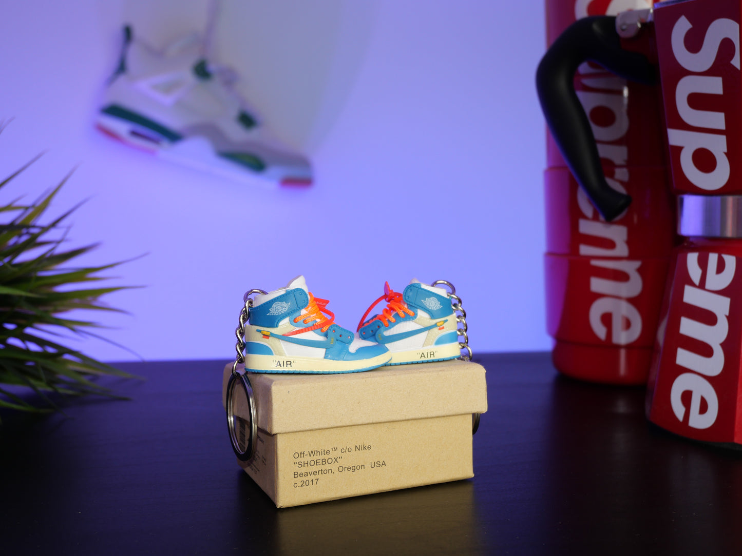 Portachiave Jordan 1 High Off-White University Blue PREMIUM